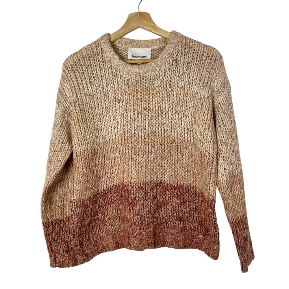 Revolve Heartloom Pink & Red Ombre Crewneck Pullover Sweater‎ XS